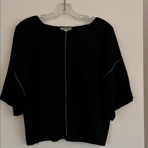 Max Studio Black Blouse with White Accents